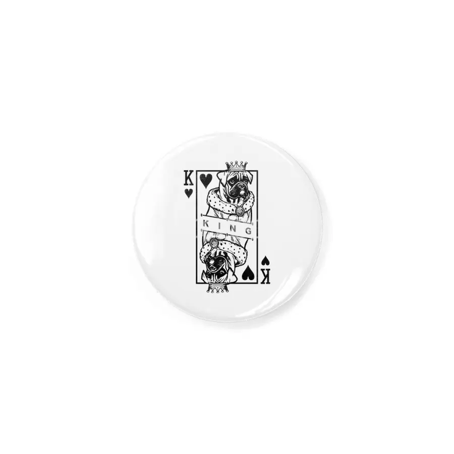 German Boxer King Of Hearts Funny Dog Playing Card Pop Art Rozet