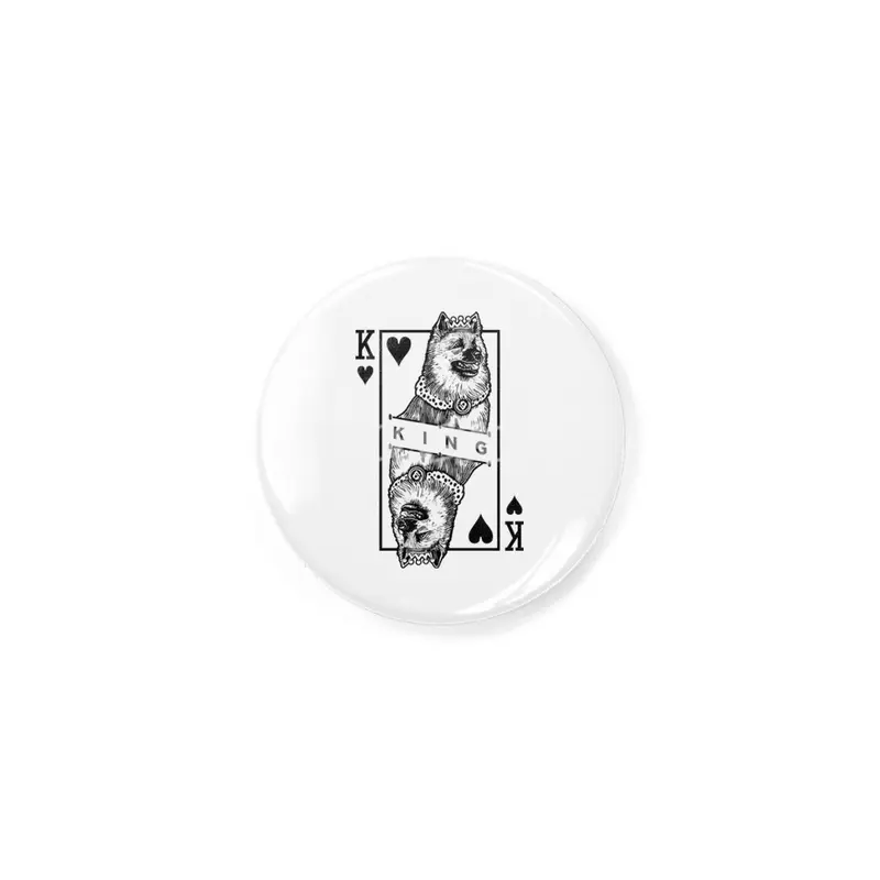 Icelandic Sheepdog King Of Hearts Funny Dog Lover Pop Art Rozet