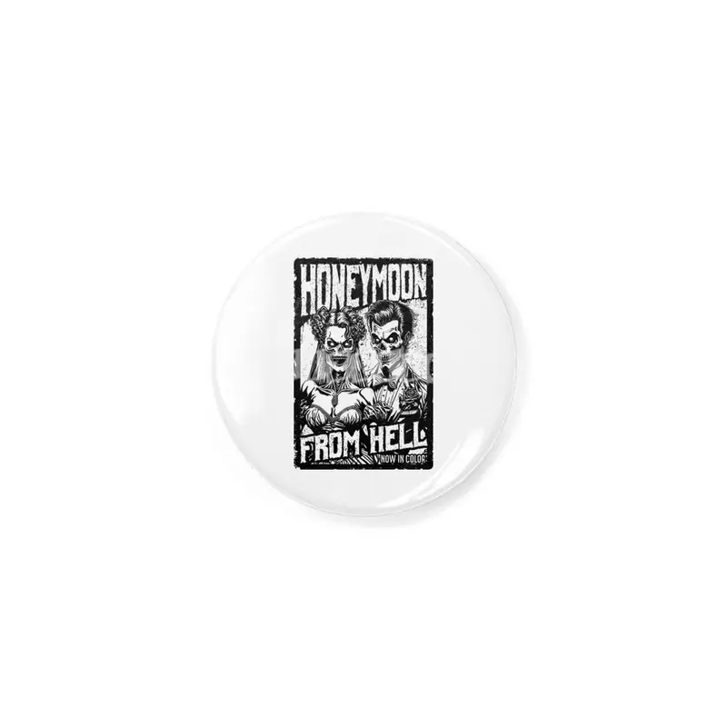 Halloween Couple Funny Retro Zombie Love Horror Movie Poster Rozet