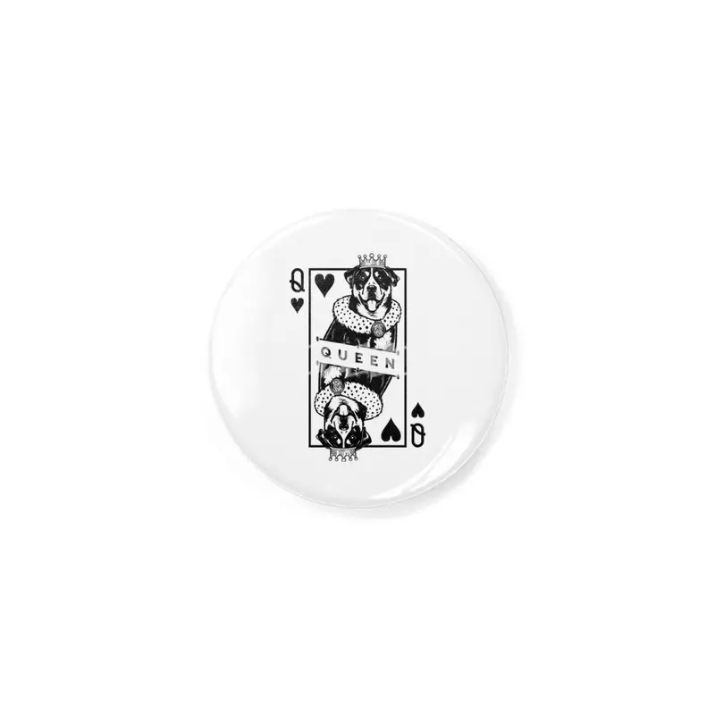 Greater Swiss Mountain Dog Queen Of Hearts Card Pop Art Rozet