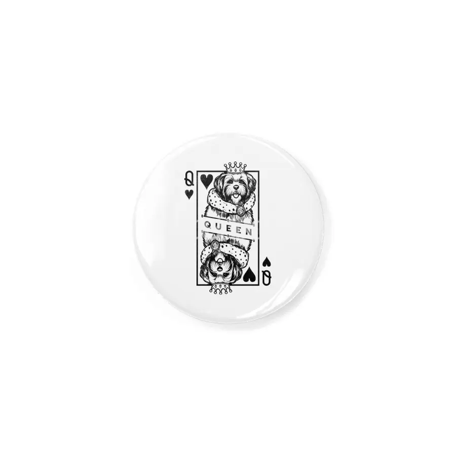 Havanese Queen Of Hearts Funny Dog Playing Card Pop Art Rozet