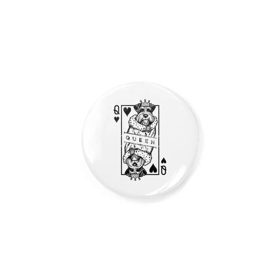 Miniature Schnauzer Queen Of Hearts Dog Playing Card Pop Art Rozet