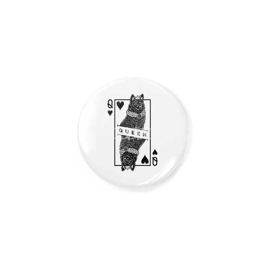 Mudi Black Queen Of Hearts Funny Dog Lover Pop Art Rozet