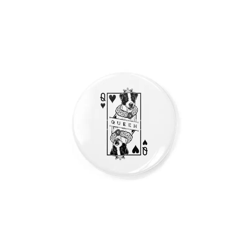 Parson Russell Terrier Queen Of Hearts Funny Dog Pop Art Rozet
