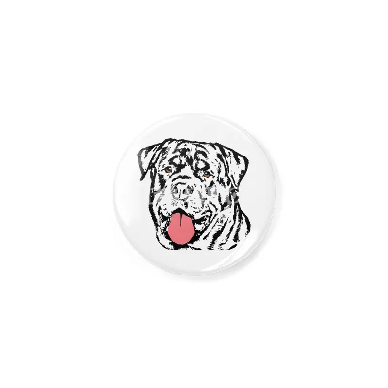 Rottweiler Dog - Colored Eyes and Tongue Rozet