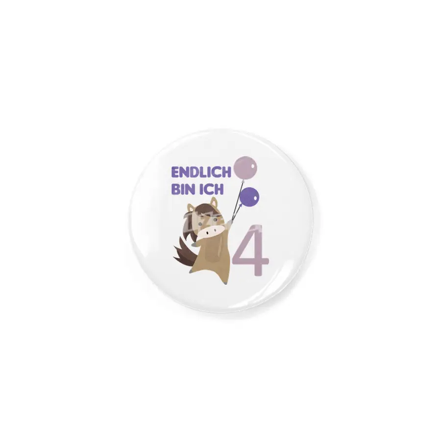 Horse 4th Birthday For Kids 4 Years Old Purple Rozet