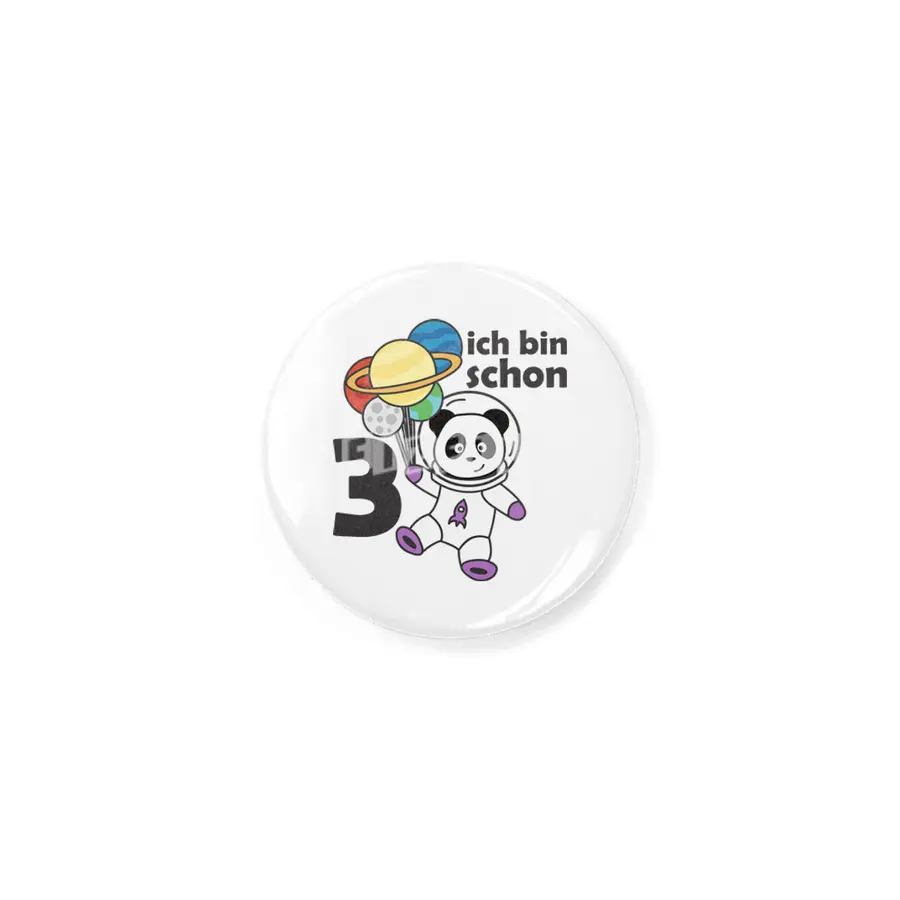 Panda Space Planet Three Years Old 3 Years Rozet