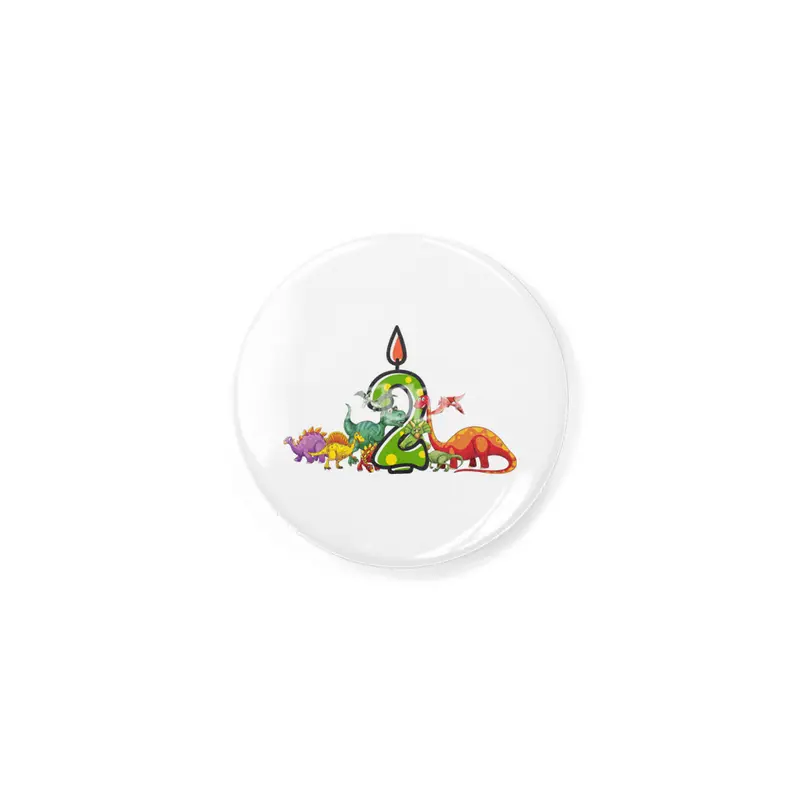 2nd Birthday Dinosaur two years old Dino Gift Boy Rozet