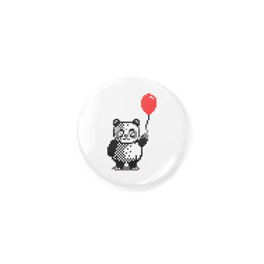 Cute panda with a red balloon - pixel art Rozet
