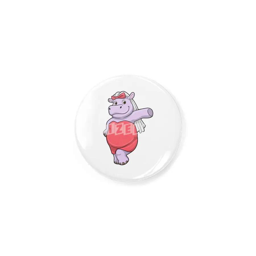 Hippo as Bride with Veil & Bow Rozet