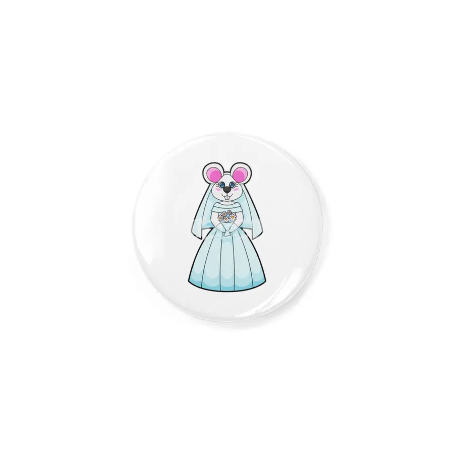 Mouse as Bride with Bunch of flowers Rozet