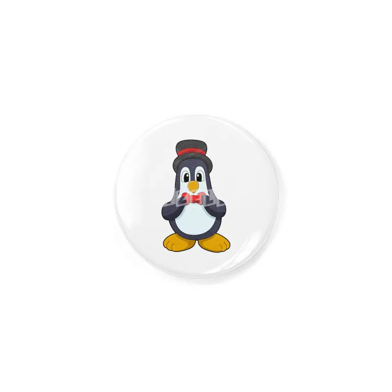 Penguin as Groom with Ribbon & Hat Rozet