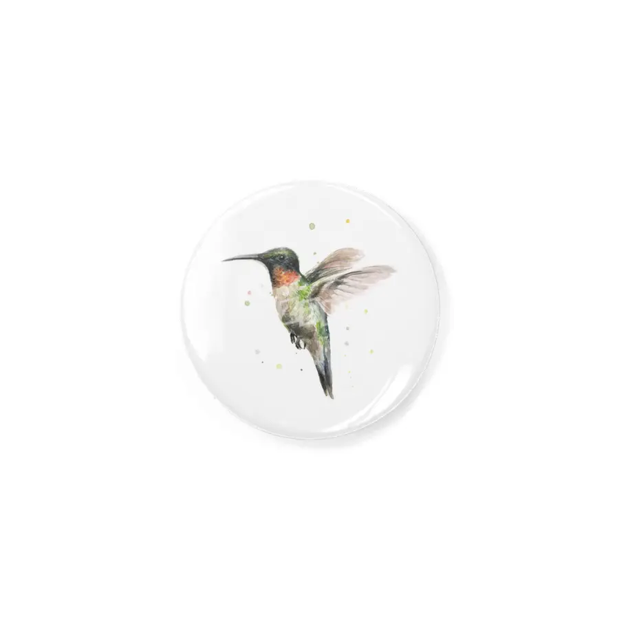 Hummingbird Watercolor Rozet
