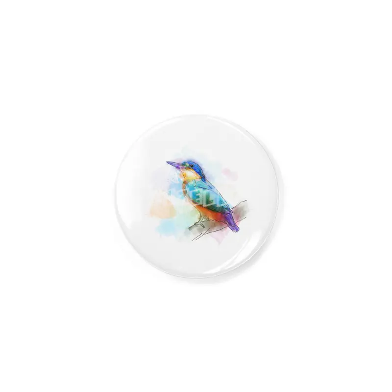 Colorful Kingfish bird, watercolor Rozet