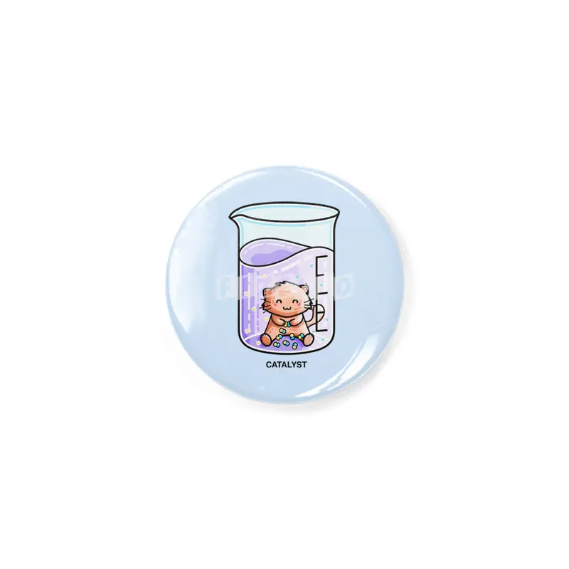 Catalyst Cute Chemistry Cat Pun Rozet