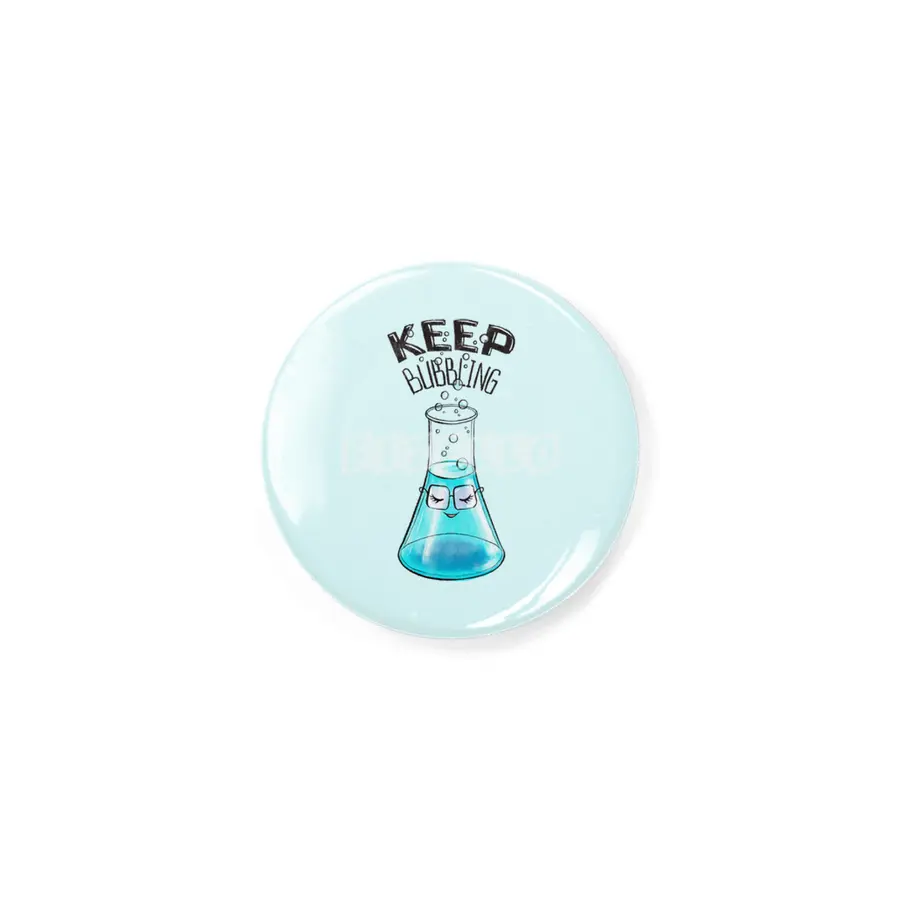 Cute Flask Character Nerdy Chemistry Lab Art Rozet