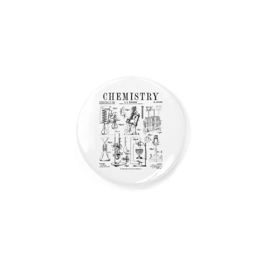 Chemistry Teacher Student Science Laboratory Vintage Patent Rozet