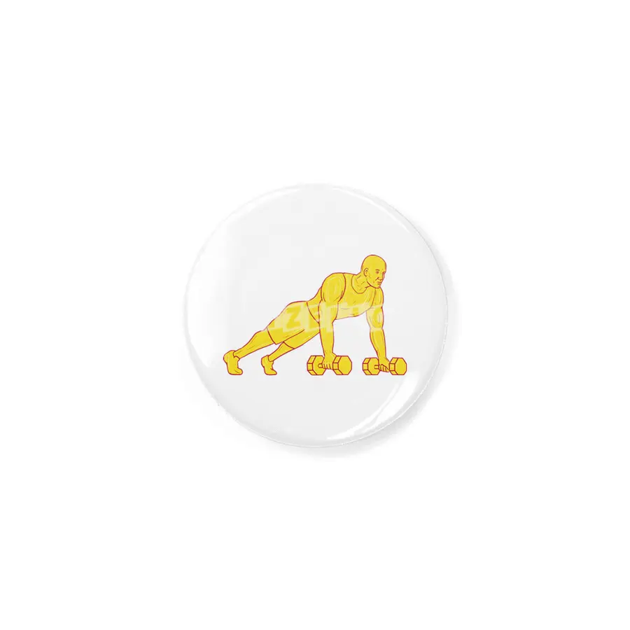 Fitness Athlete Push Up Dumbbell Drawing Rozet