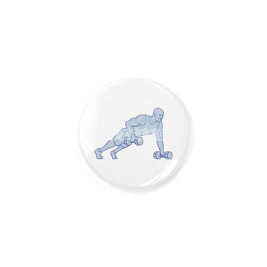 Fitness Athlete Push Up One Hand Dumbbell Drawing Rozet