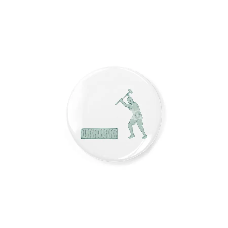 Fitness Athlete Sledge Hammer Striking Tire Drawing Rozet