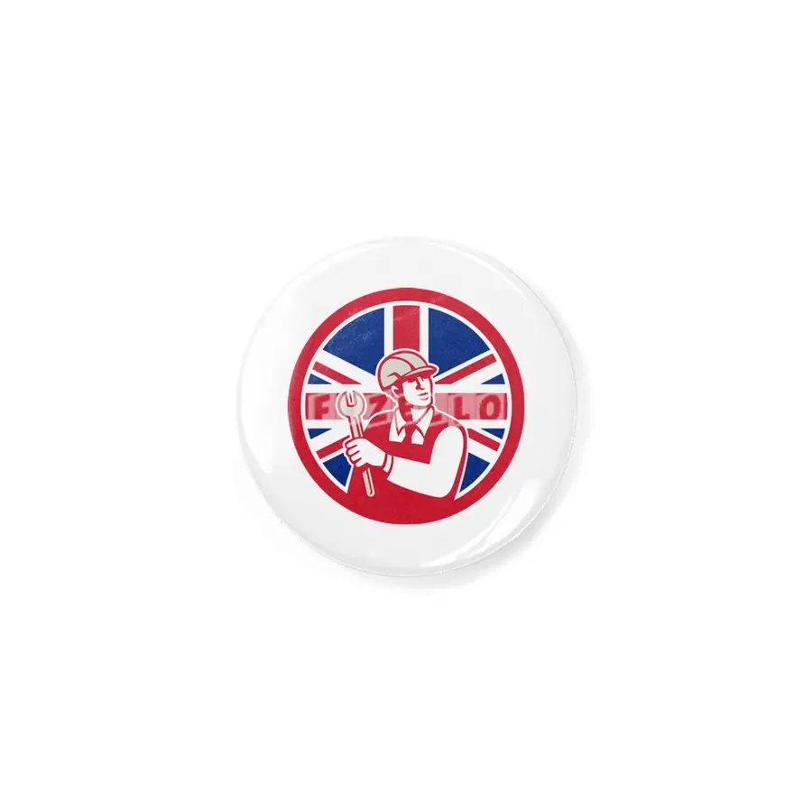 British Engineer Union Jack Flag Icon Rozet