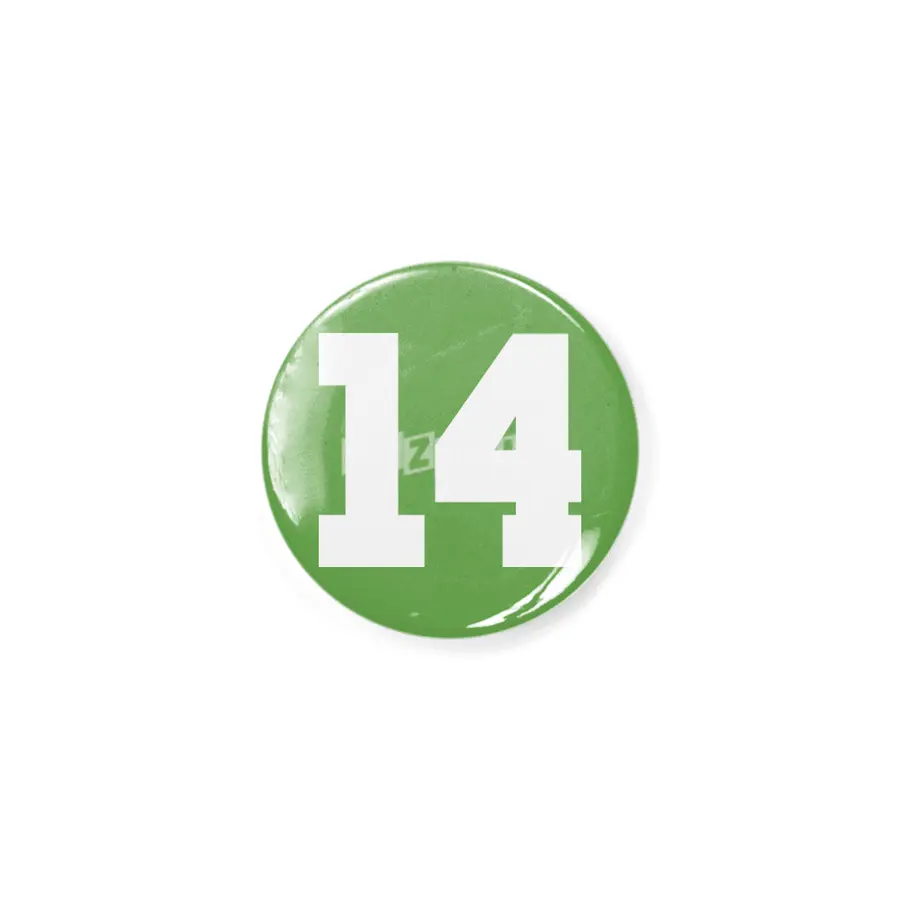 White Number 14 Rozet