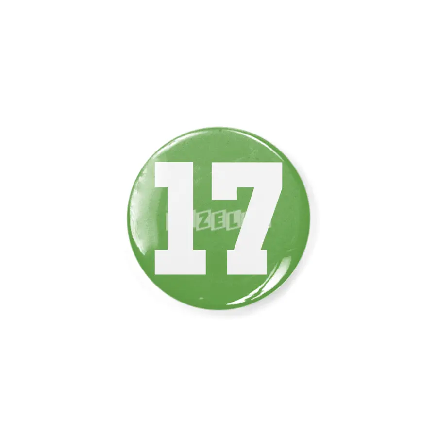 White Number 17 Rozet