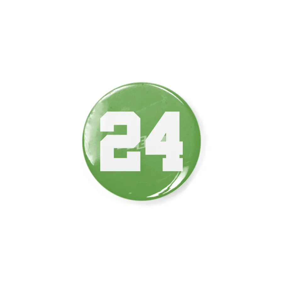 White Number 24 Rozet