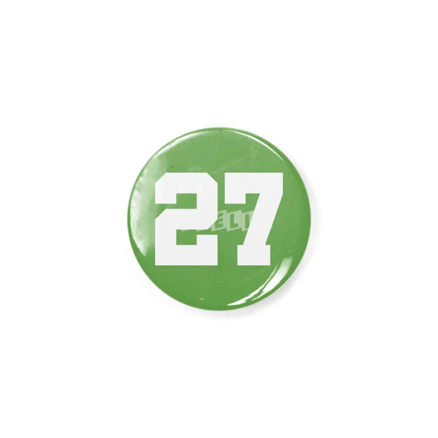 White Number 27 Rozet