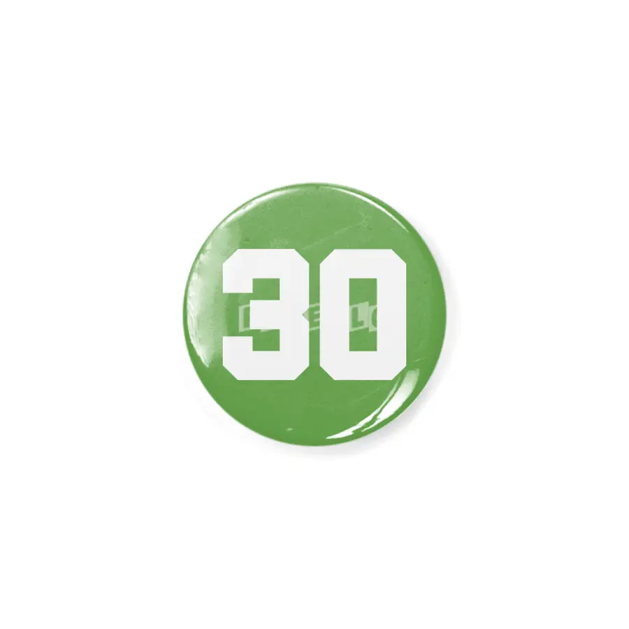 White Number 30 Rozet