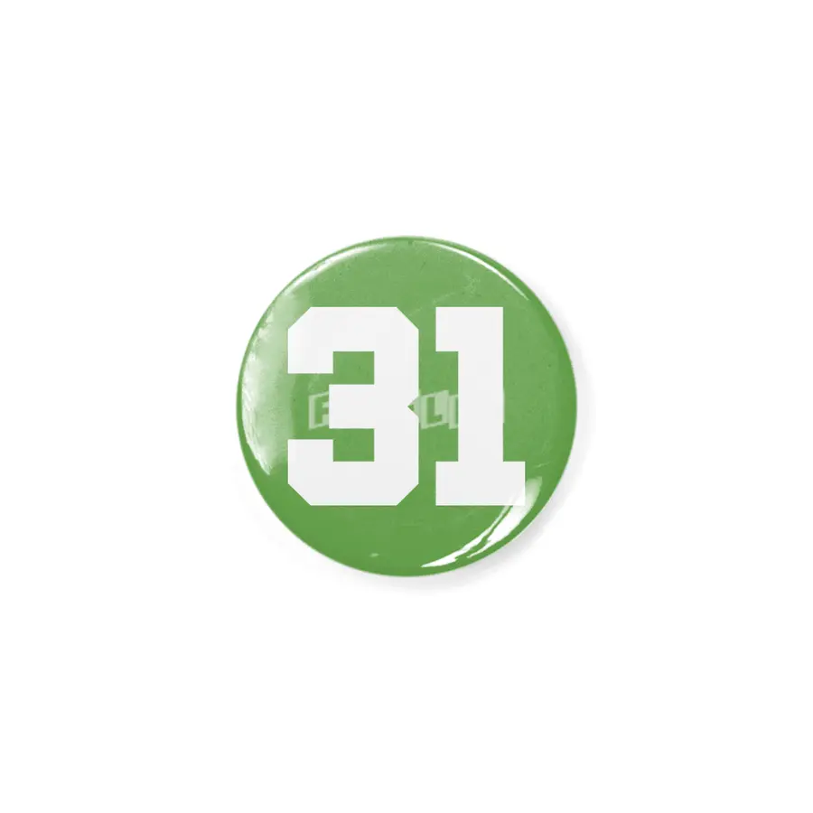 White Number 31 Rozet