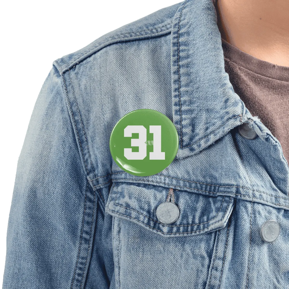 White Number 31 Rozet