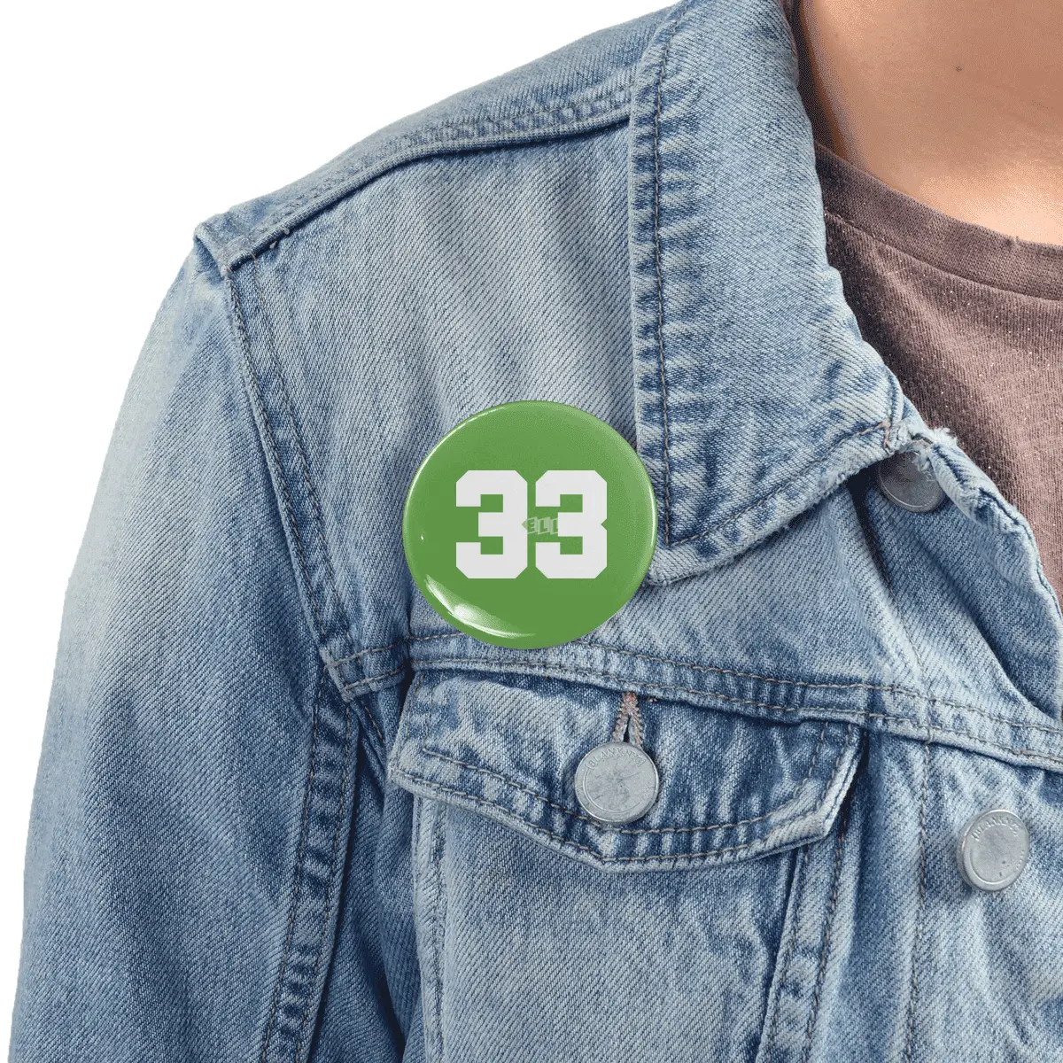 White Number 33 Rozet