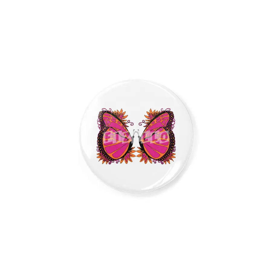 Pink and Orange Polka Dot Butterfly Rozet