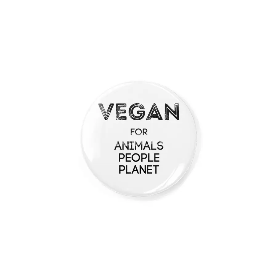 VEGAN FOR ANIMALS PEOPLE PLANET Rozet