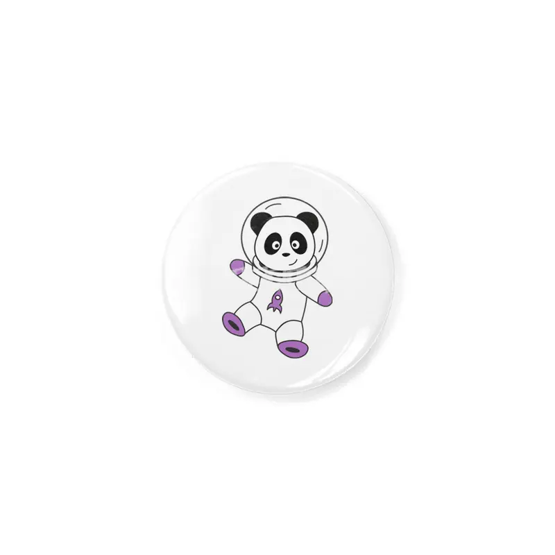 Astronauts Pandas Planet Earth Space Rozet