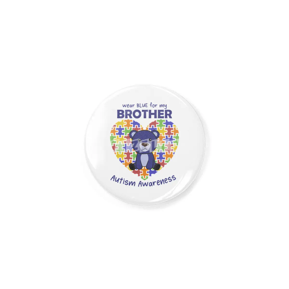 Autism Awareness Wear Blue For My Brother Rozet