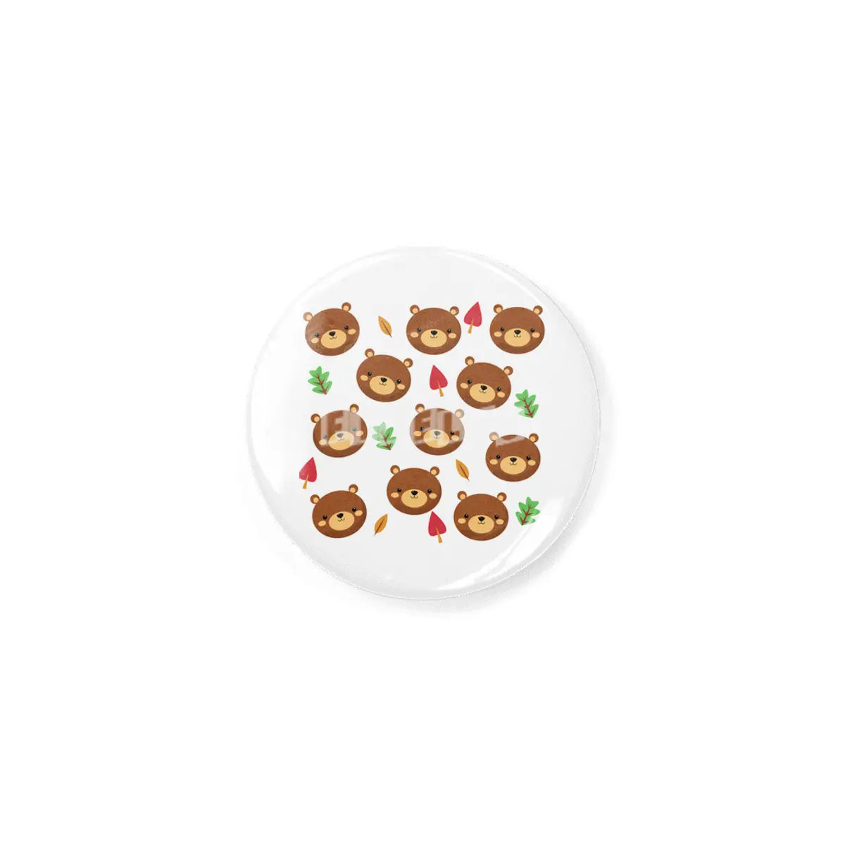 Bear Bears Pattern Leaves Cute Animals Forest Rozet