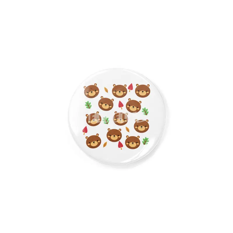 Bear Bears Pattern Leaves Cute Animals Forest Rozet