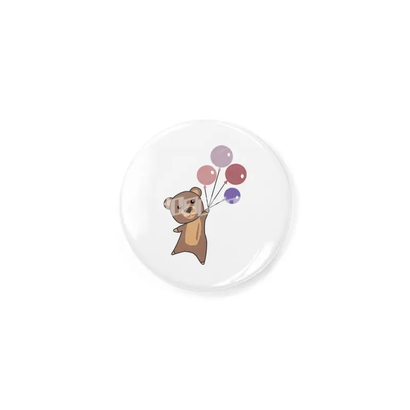 Bear Flies Up With Balloons Cute Animals Rozet
