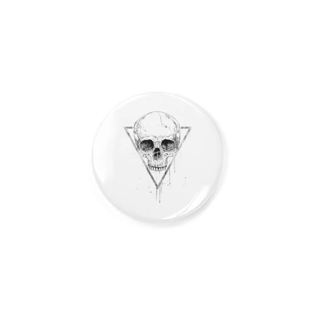Skull in a triangle (bw) Rozet