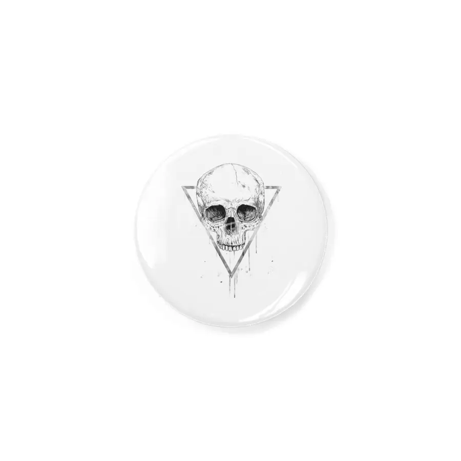Skull in a triangle (bw) Rozet