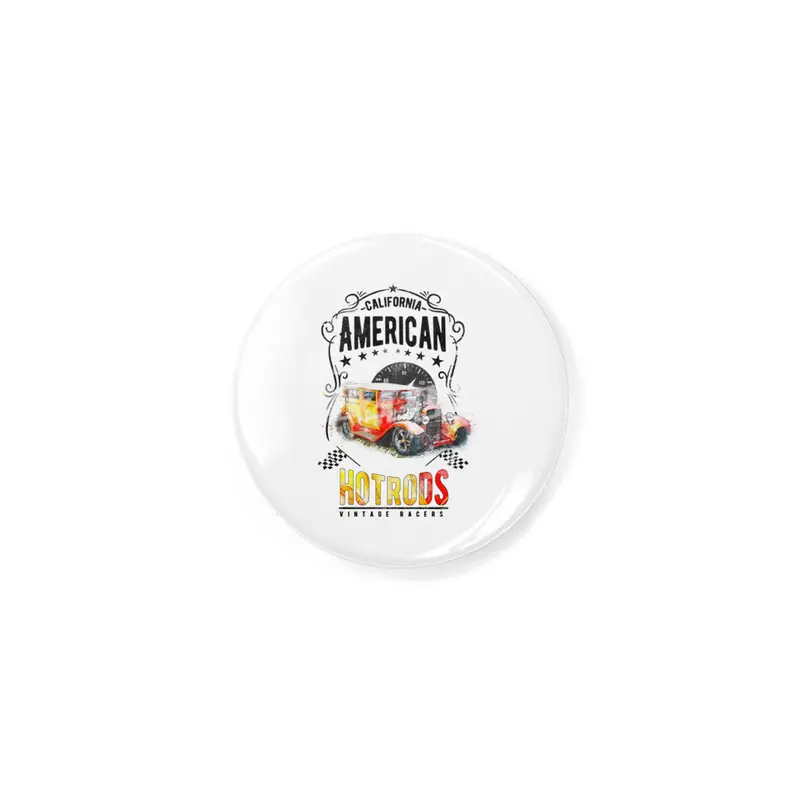 American Hot Rod Hotrod Racing Car Gift Rozet