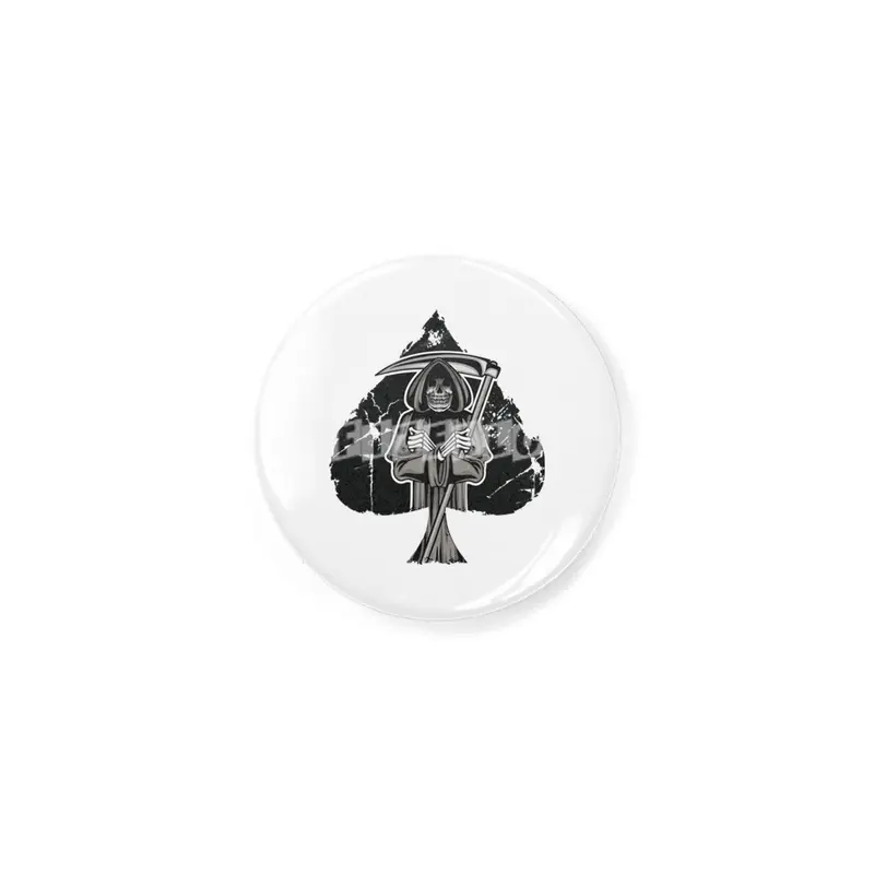 Poker Ace Of Spades Skull Las Vegas Gift Rozet