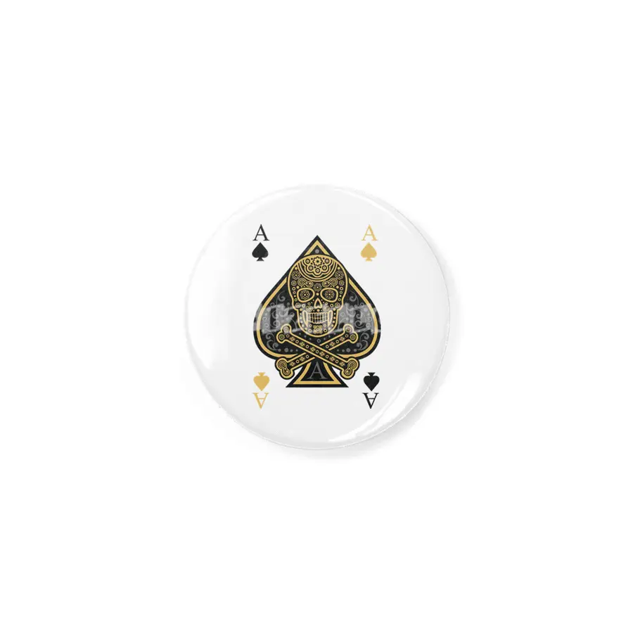 Poker Ace Of Spades Skull Las Vegas Gift Rozet