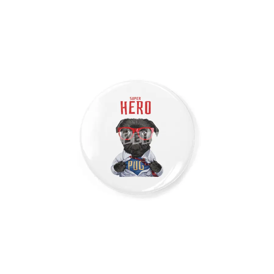 Pug Dog Superhero Dog Owner Gift Rozet