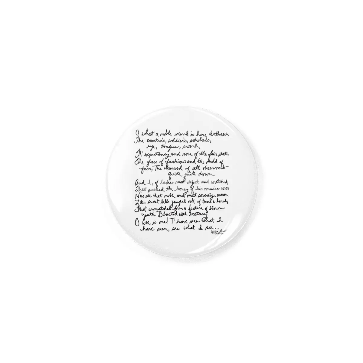 Shakespeare - Hamlet - Ophelia - O what a noble mind Rozet
