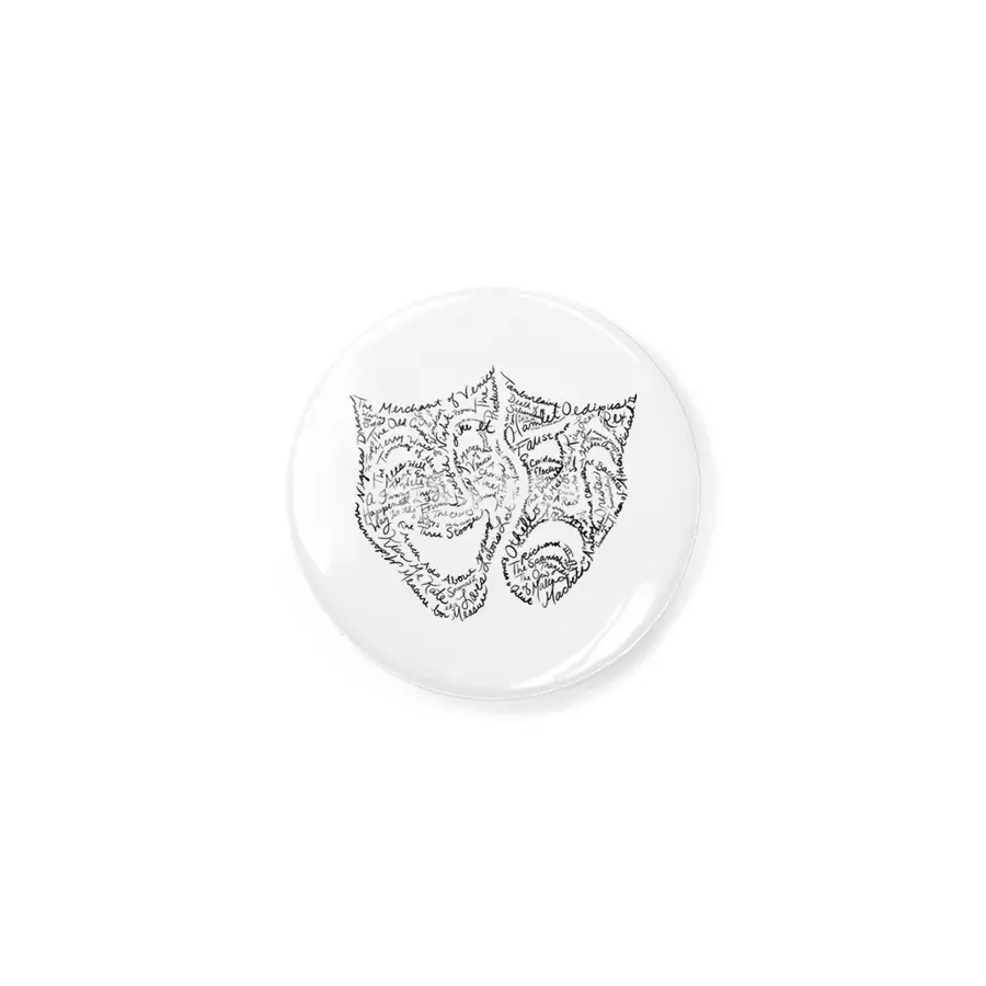 Theater Comedy Tragedy Masks Word Art Rozet