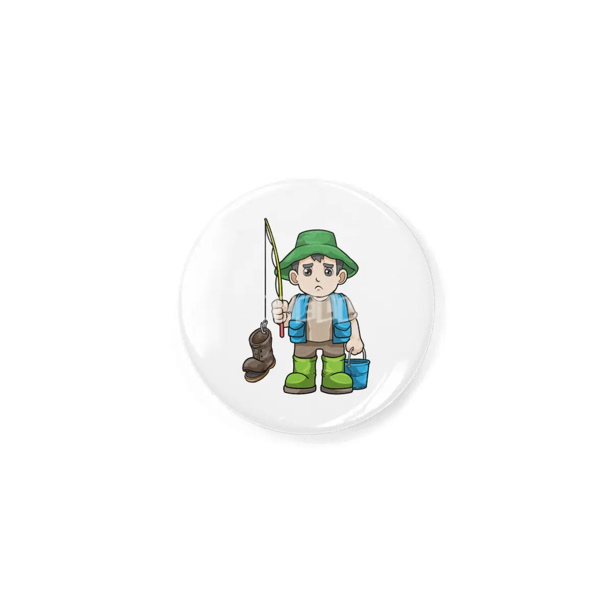 Angler with Fishing rod & Bucket Rozet