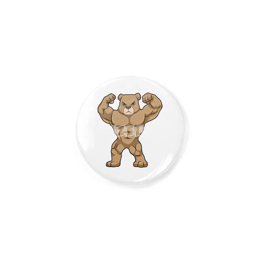 Bear as Bodybuilder with big Muscles Rozet